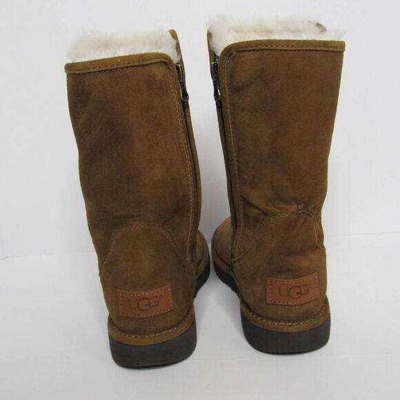 UGG ABREE MINI ZIP BOOTS CHESTNUT - Picture 5 of 9